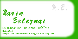 maria beleznai business card